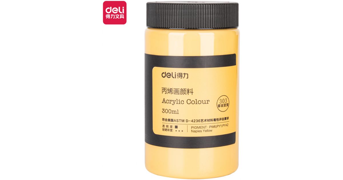 Acrylic paint NAPLES YELLOW 303 Deli 300ml · Stationery