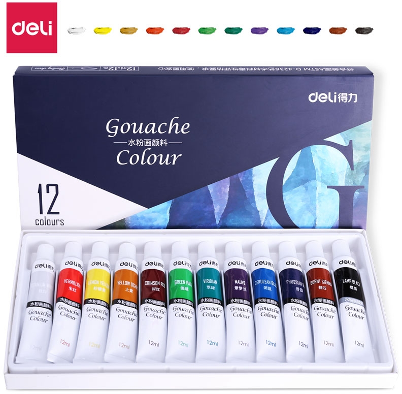 Gouache Deli 12ml 12 Colors · Stationery