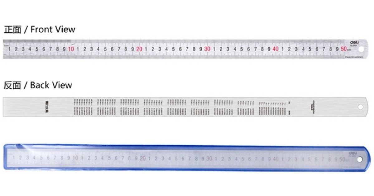 Metal Ruler Deli 50cm · Stationery